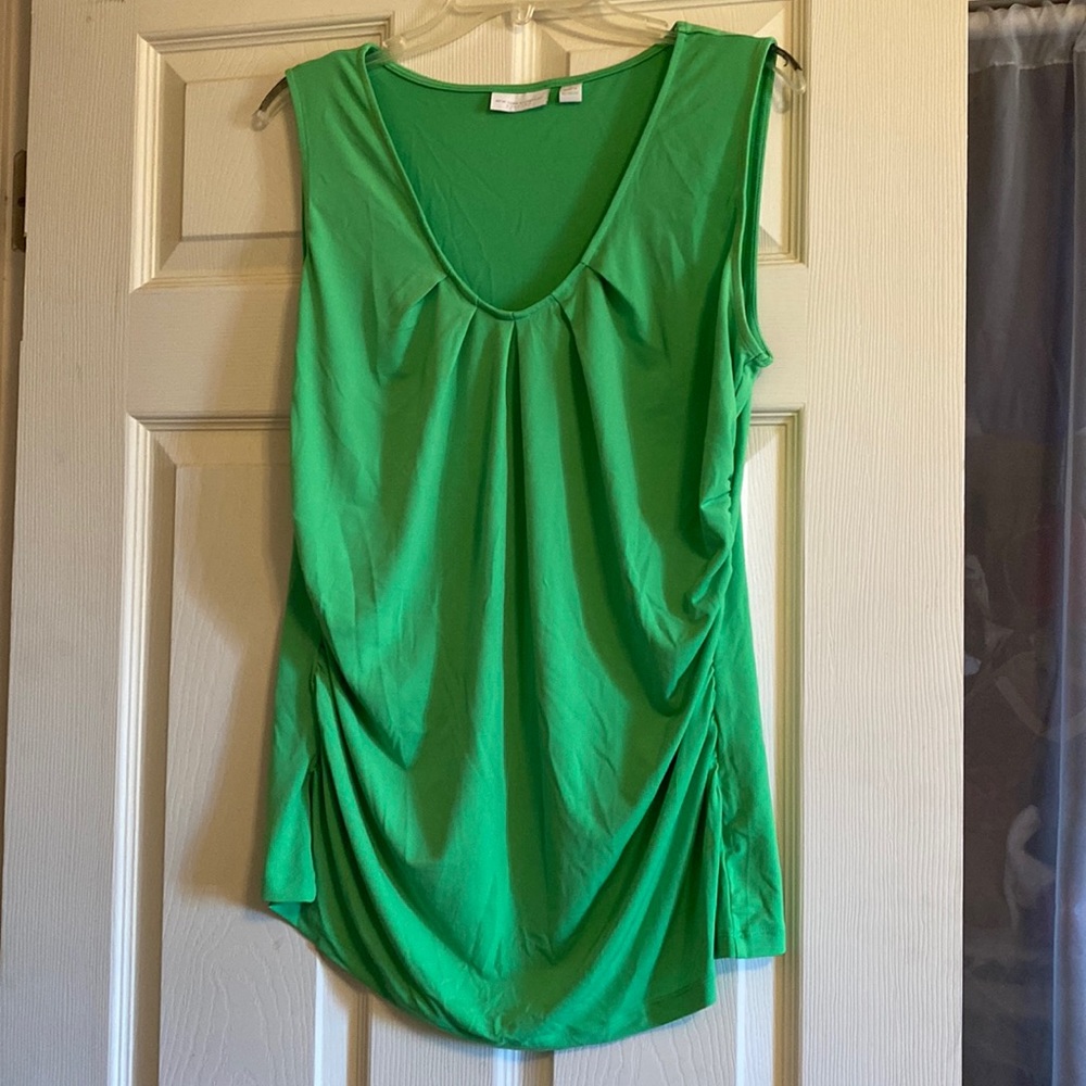 Bright green sleeveless top